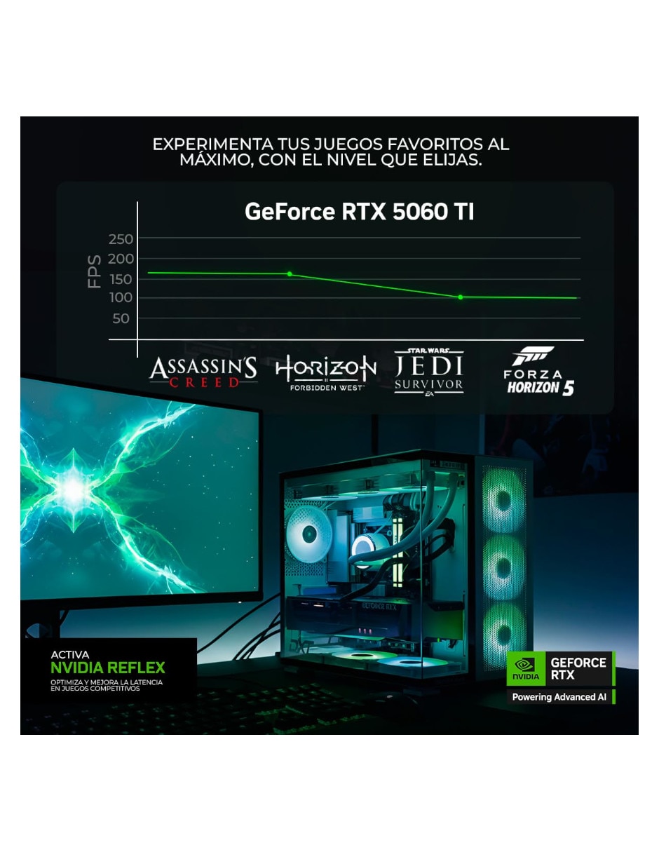 Computadora gamer Dxt Gaming DXTI932GB55060TIT6 Intel Core i9 NVIDIA GeForce RTX 5060 Ti 16 GB RAM 1 TB SSD