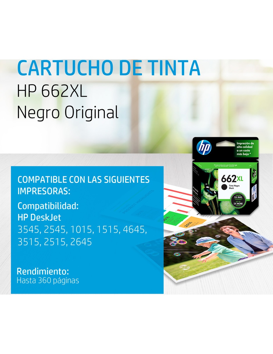 Cartucho de Tinta HP 662XL negra Original