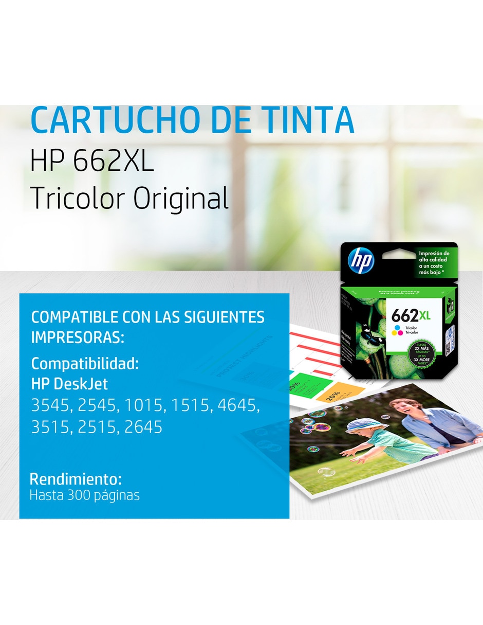 Cartucho de Tinta HP 662XL Tricolor Original