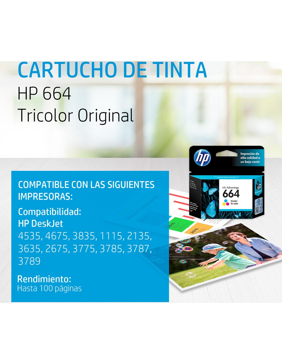 Cartucho de Tinta 664XL Tricolor Original 2