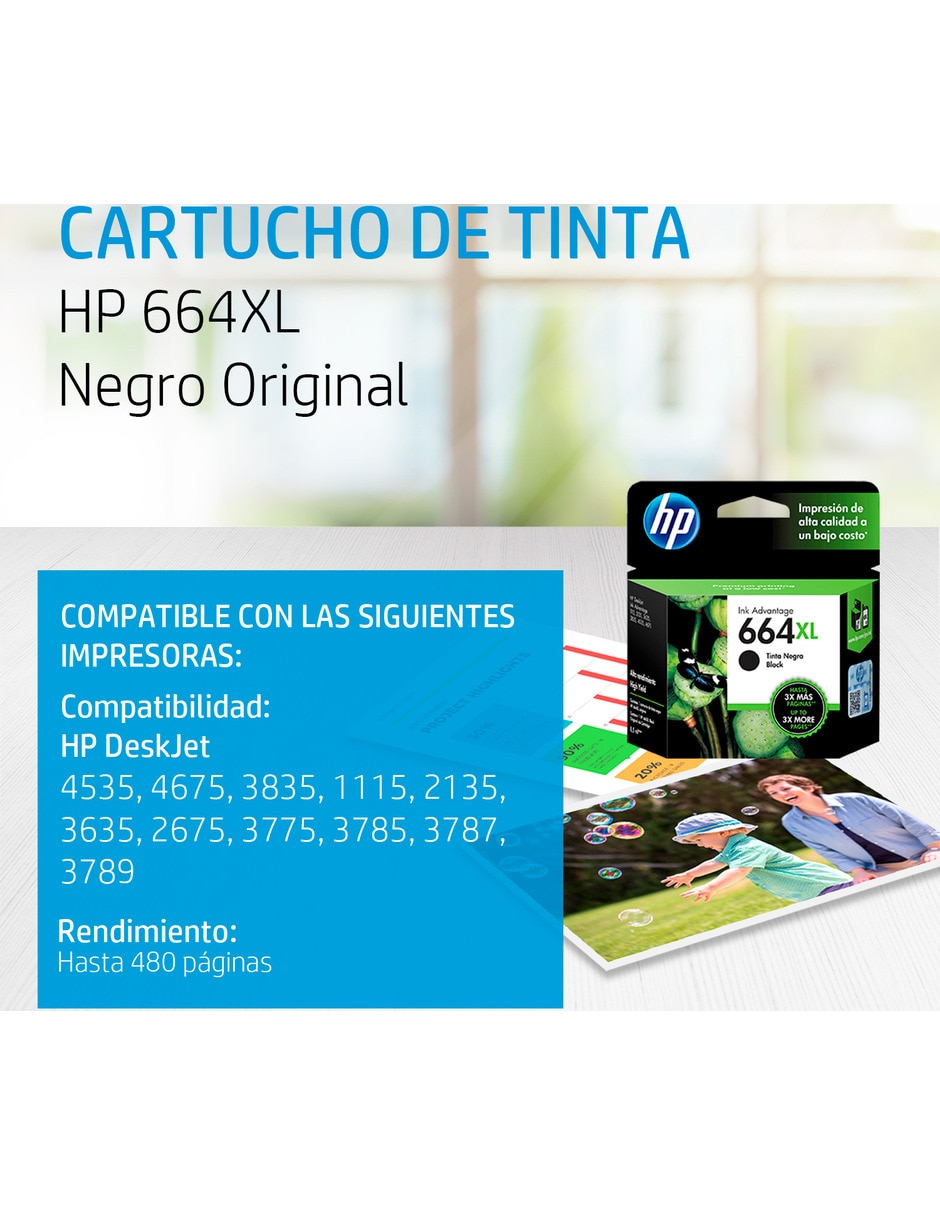 Cartucho de Tinta HP 664XL negra Original