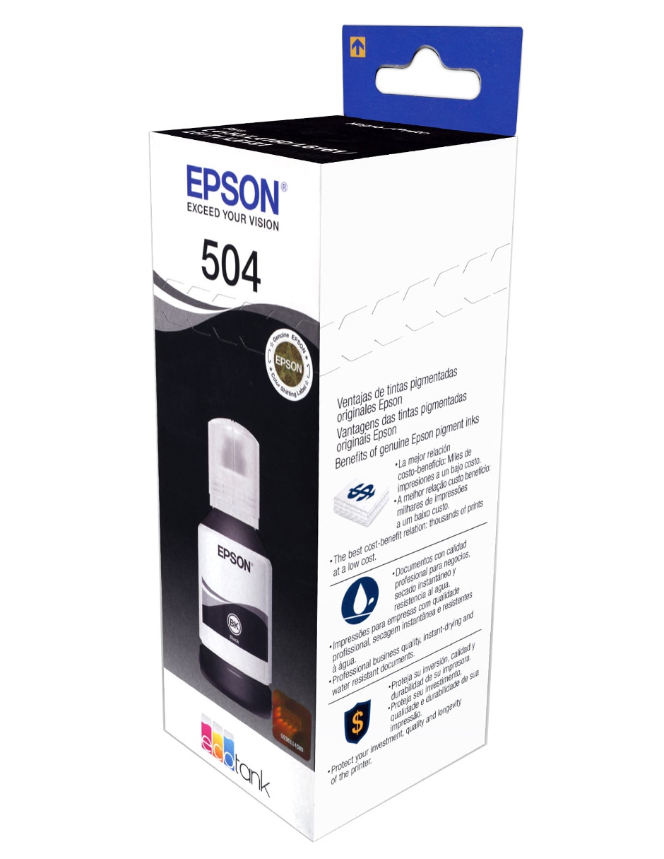 Botella de Tinta Epson 504 negra