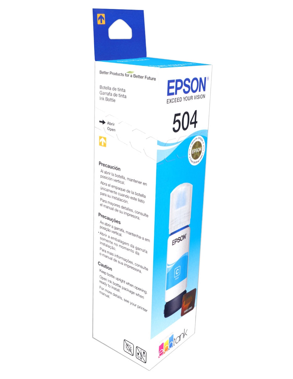 Botella de Tinta Epson 504 azul