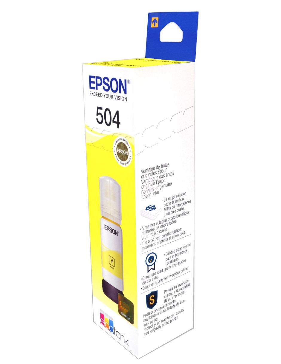 Botella de Tinta Epson 504 amarillo brillante