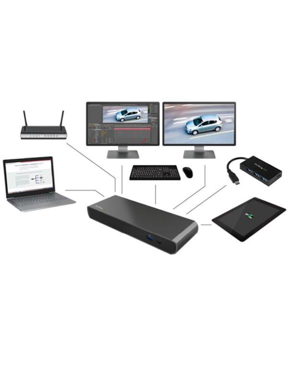 Docking Station Thunderbolt 3 con Salidas Dobles de Video 4K para Laptops Replicador de Puertos 5K Startech.com