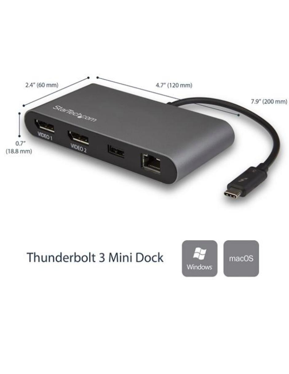 Mini Dock Thunderbolt 3 para Doble Pantalla de 4K con DisplayPort Startech.com 4