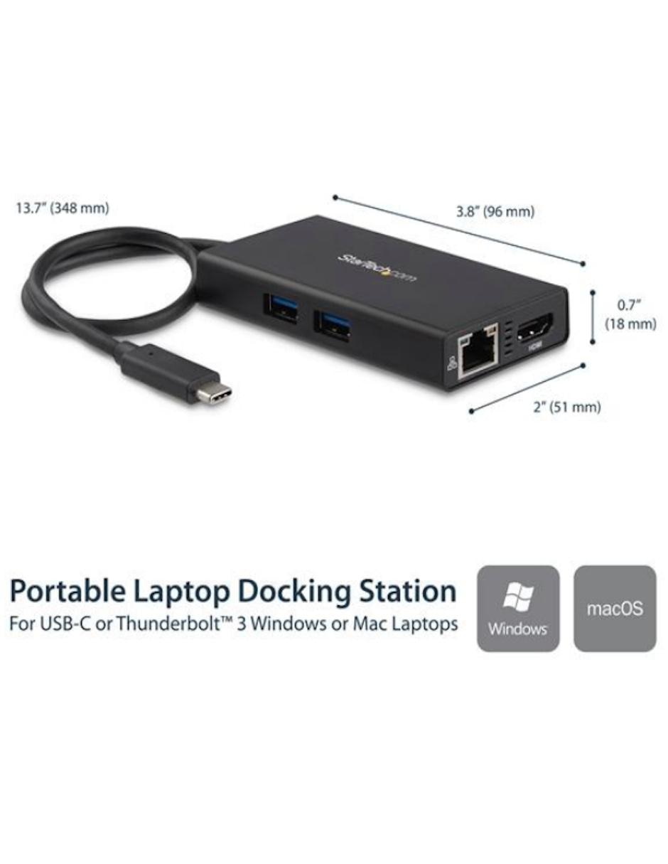 Adaptador Multipuertos USB-C con HDMI de 4K 2x Puertos USB A PD de 60W negro Startech.com Adaptador Multipuertos USB-C con HDMI de 4K 2x Puertos USB A PD de 60W negro Startech.com