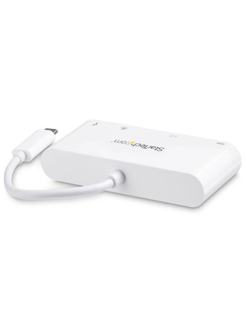 Adaptador Multipuertos USB-C para Laptops Docking Station USB Tipo C DVI GbE con Hub Concentrador USB 3.0 Startech.com 4