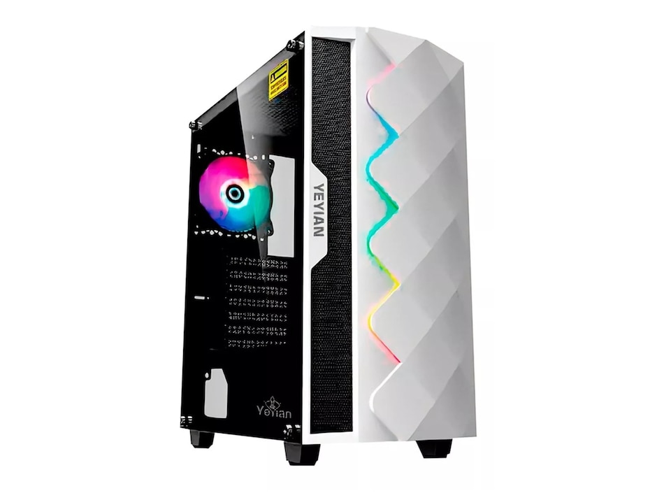 Gabinete Gamer Yeyian ABYSS 2500 ATX RG Cristal Templado blanco YGA-49702