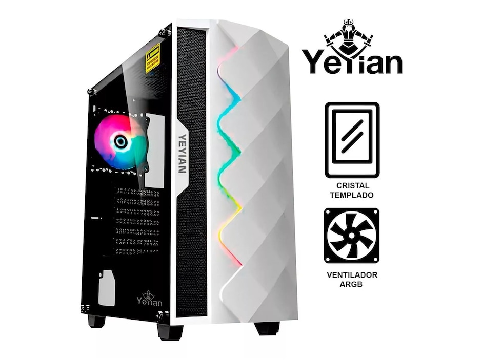 Gabinete Gamer ABYSS 2500 ATX RG Cristal Templado blanco YGA-49702 Gabinete Gamer ABYSS 2500 ATX RG Cristal Templado blanco YGA-49702