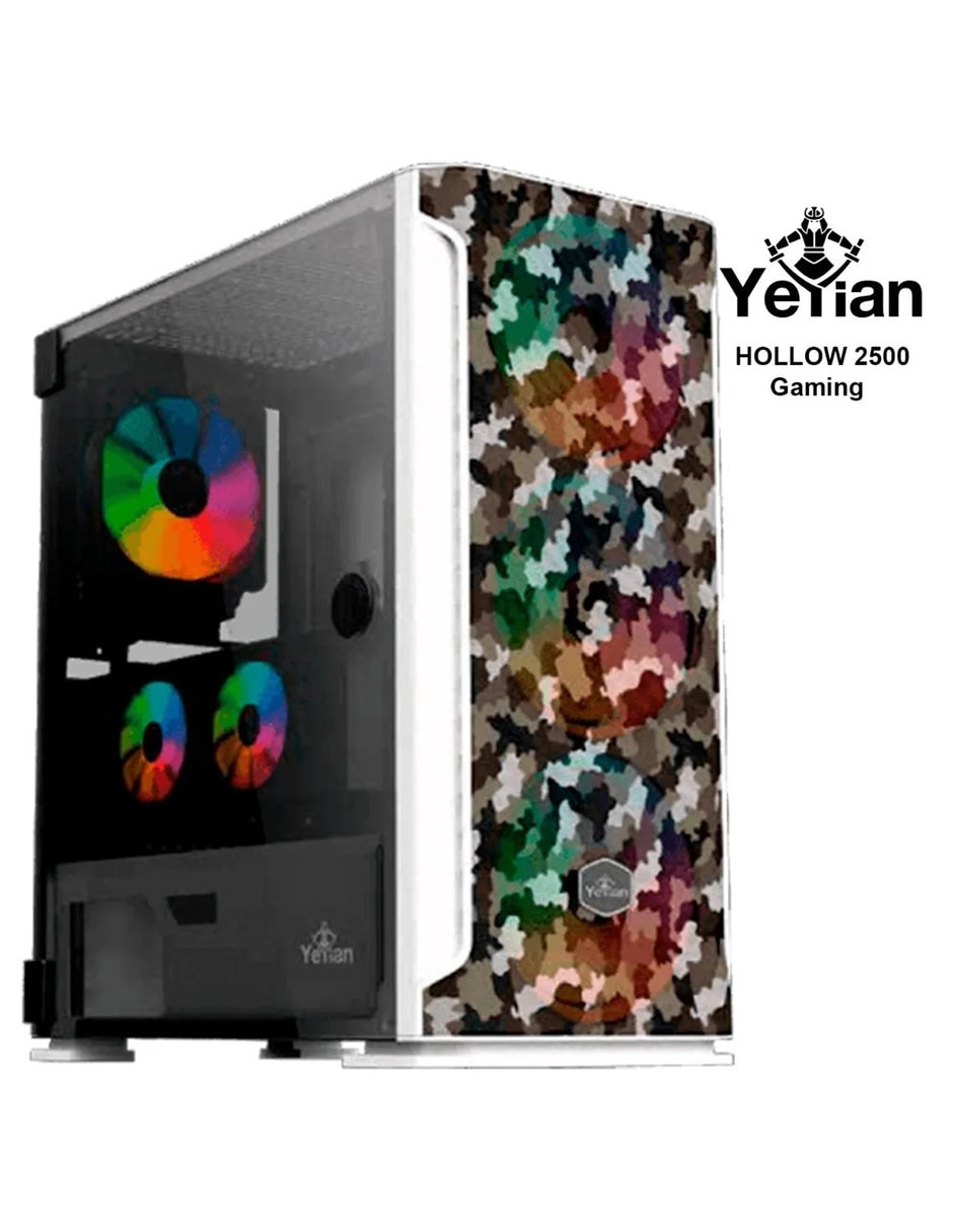 Gabinete Gamer Hollow 2500 Gaming Cristal Templado Blanco YGH-49704 Gabinete Gamer Hollow 2500 Gaming Cristal Templado Blanco YGH-49704