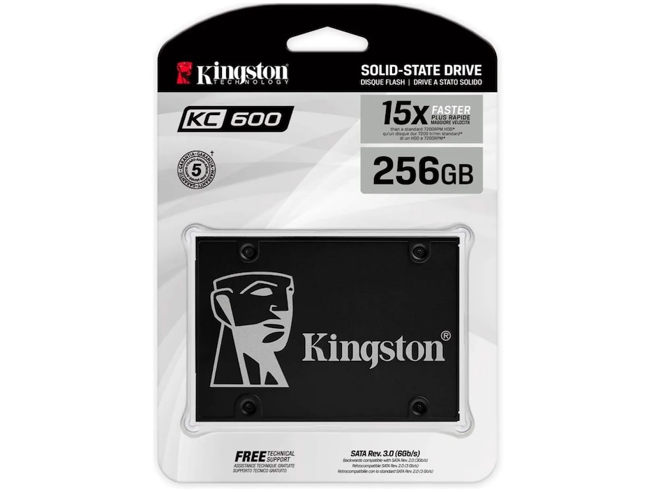 Unidad SSD Kingston capacidad 256 GB
