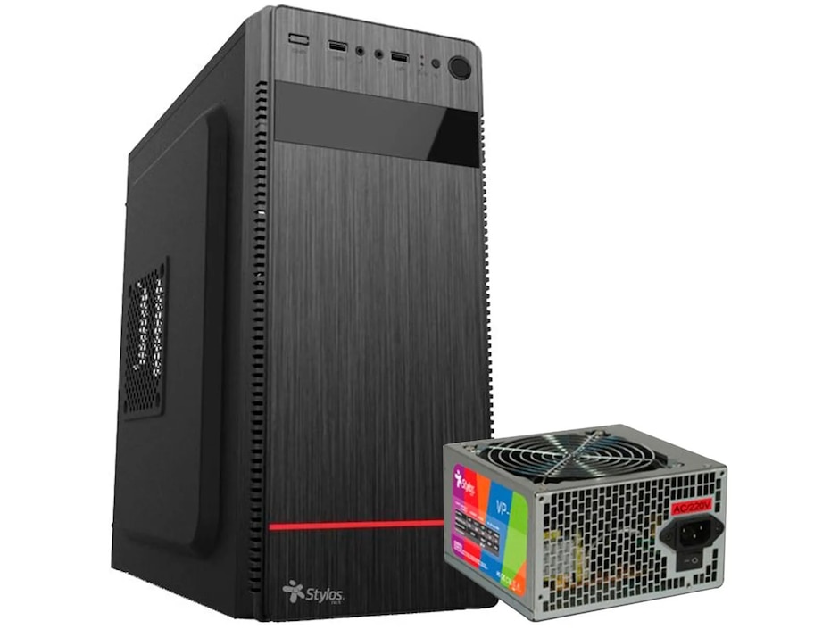 Gabinete Stylos Micro ATX 500W USB 3.0 negro STPGAC4B