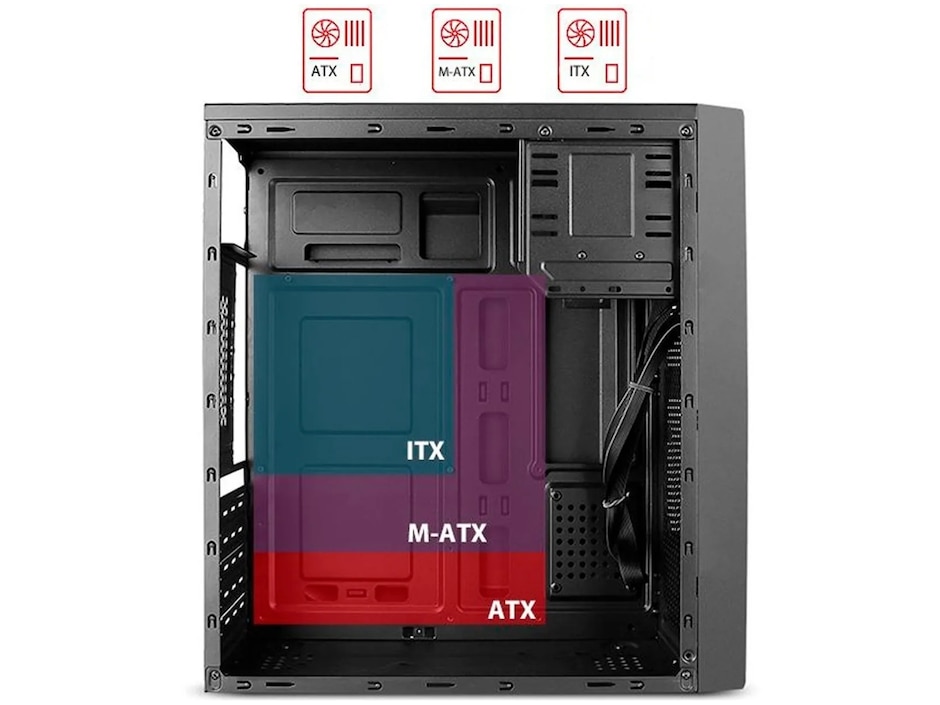 Gabinete Stylos Micro ATX 500W USB 3.0 negro STPGAC4B