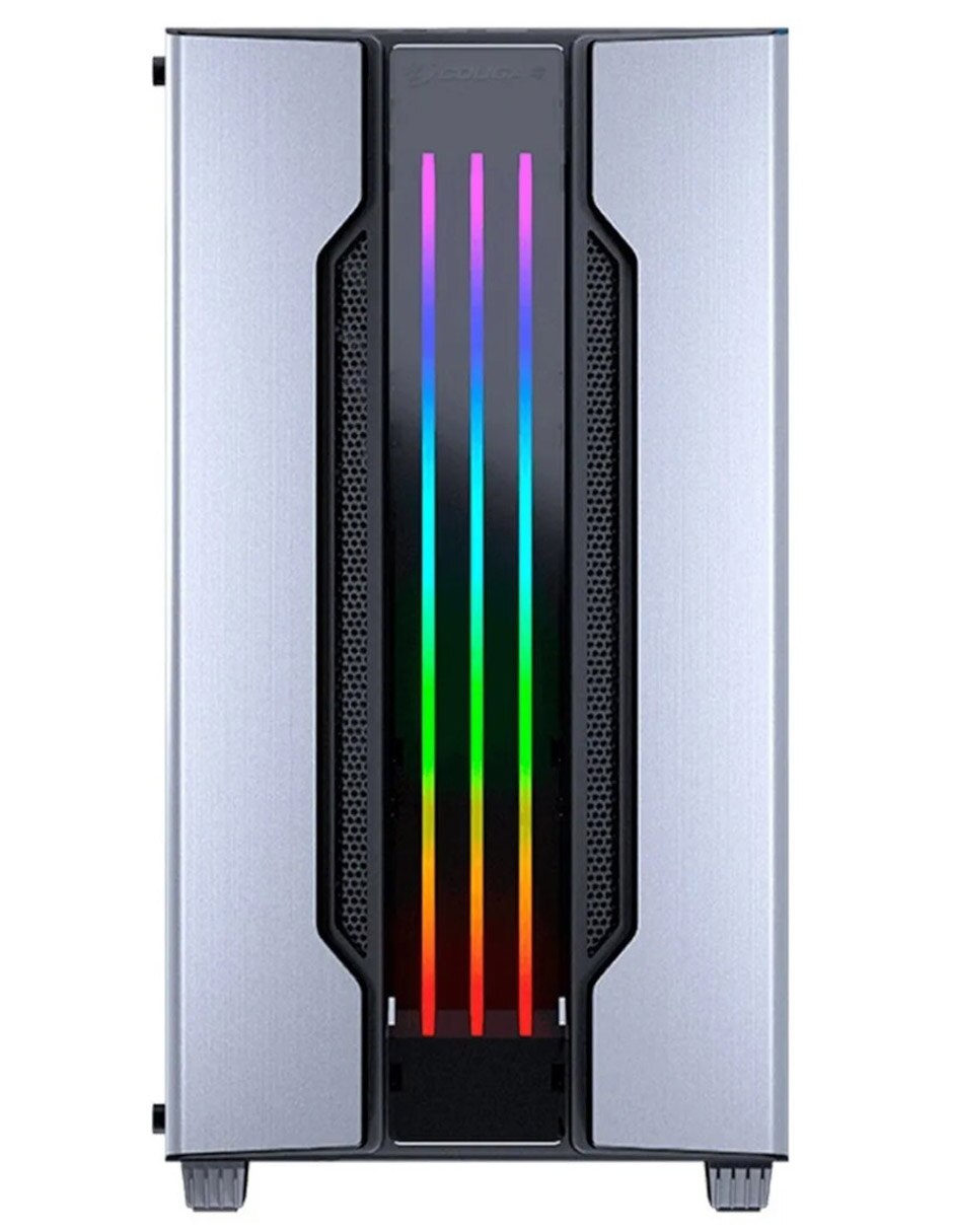 Gabinete Gamer Gemini M Iron Cristal Templado RGB plata