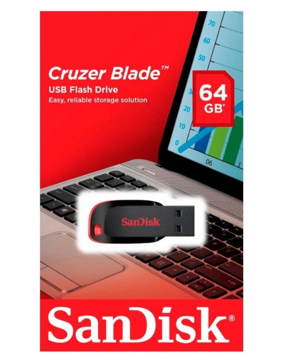 Memoria USB 64GB Cruzer Blade 2.0 SDCZ50-064G-B35 negro rojo 2