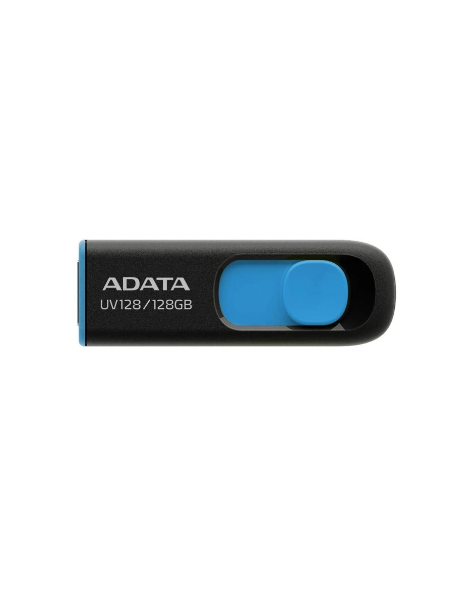 Memoria USB 128GB 3.1 Adata UV128 Retráctil Flash Drive azul AUV128-128G-RBE