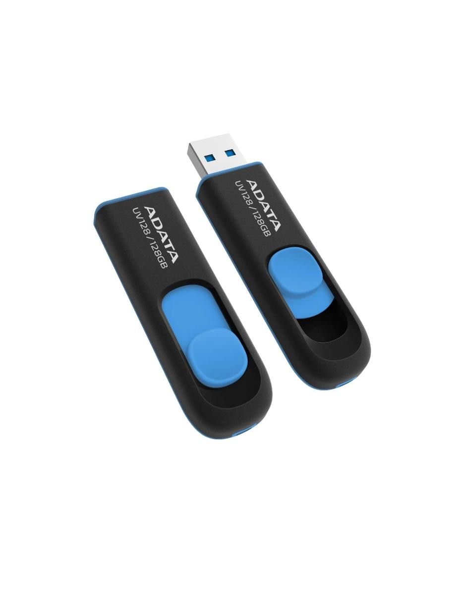 Memoria USB 128GB 3.1 Adata UV128 Retráctil Flash Drive azul AUV128-128G-RBE