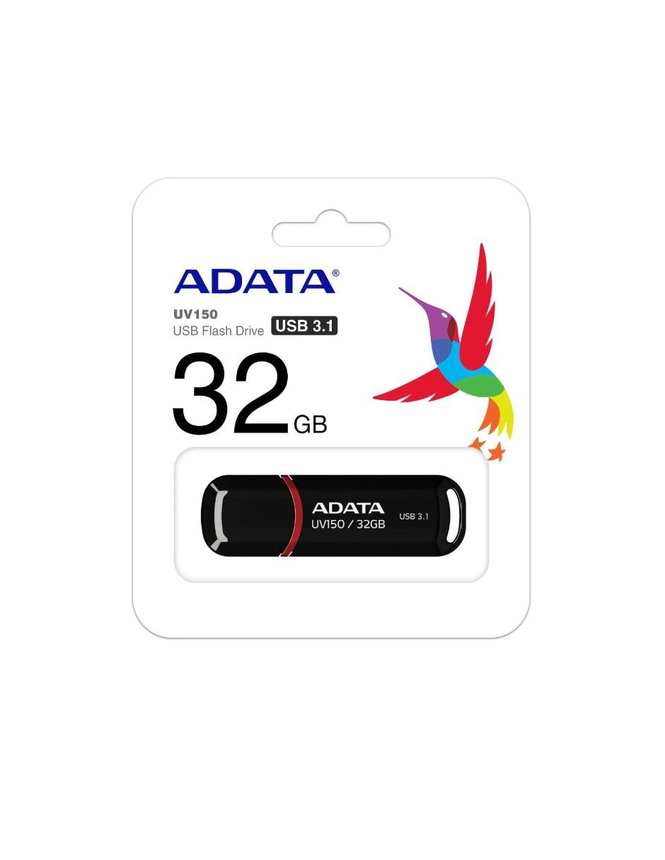 Memoria USB 32GB 3.1 Adata UV150 Flash Drive negro AUV150-32G-RBK