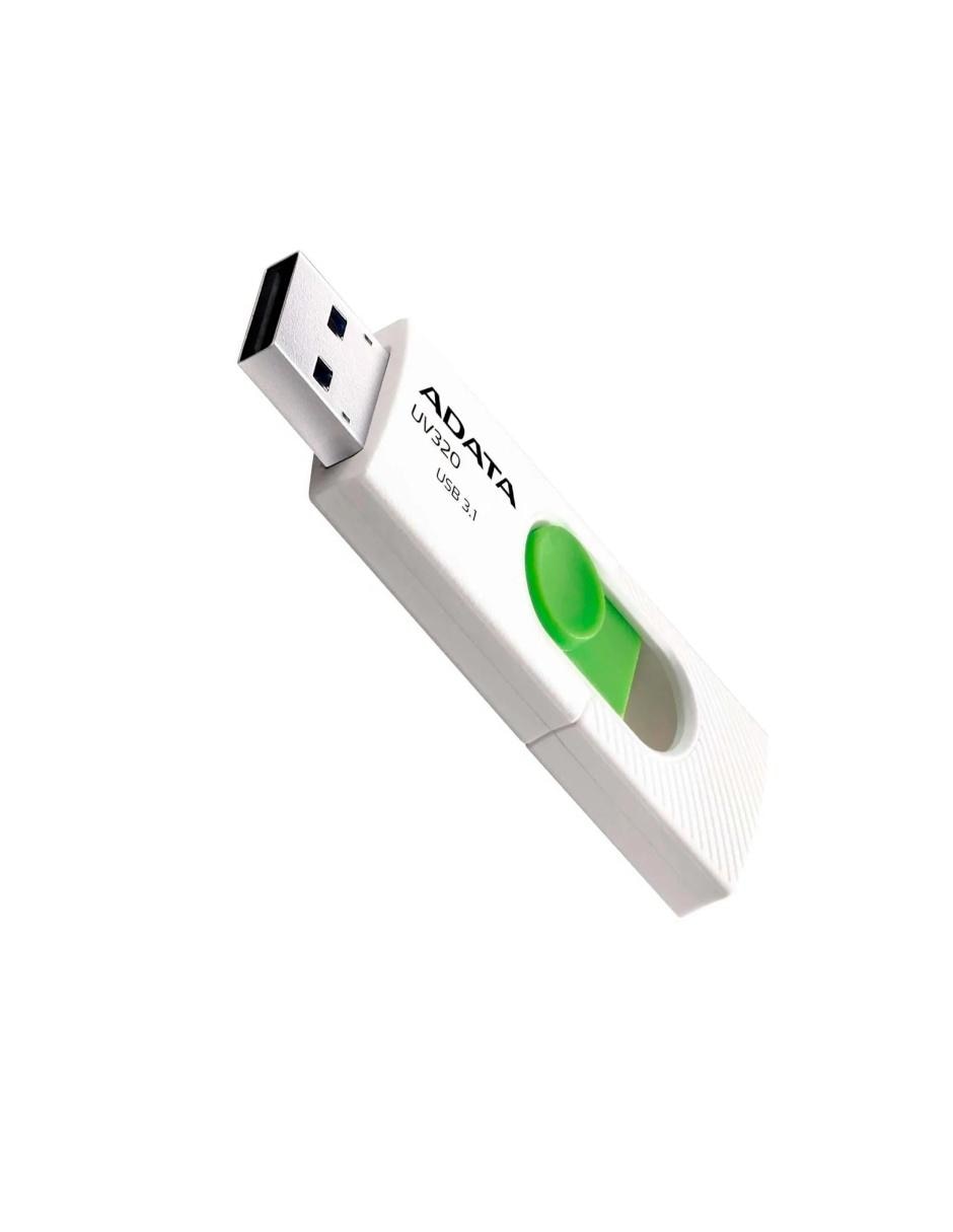 Memoria USB 128 GB 3.1 Adata UV320 Retráctil Flash Drive blanco AUV320-128G-RWHGN