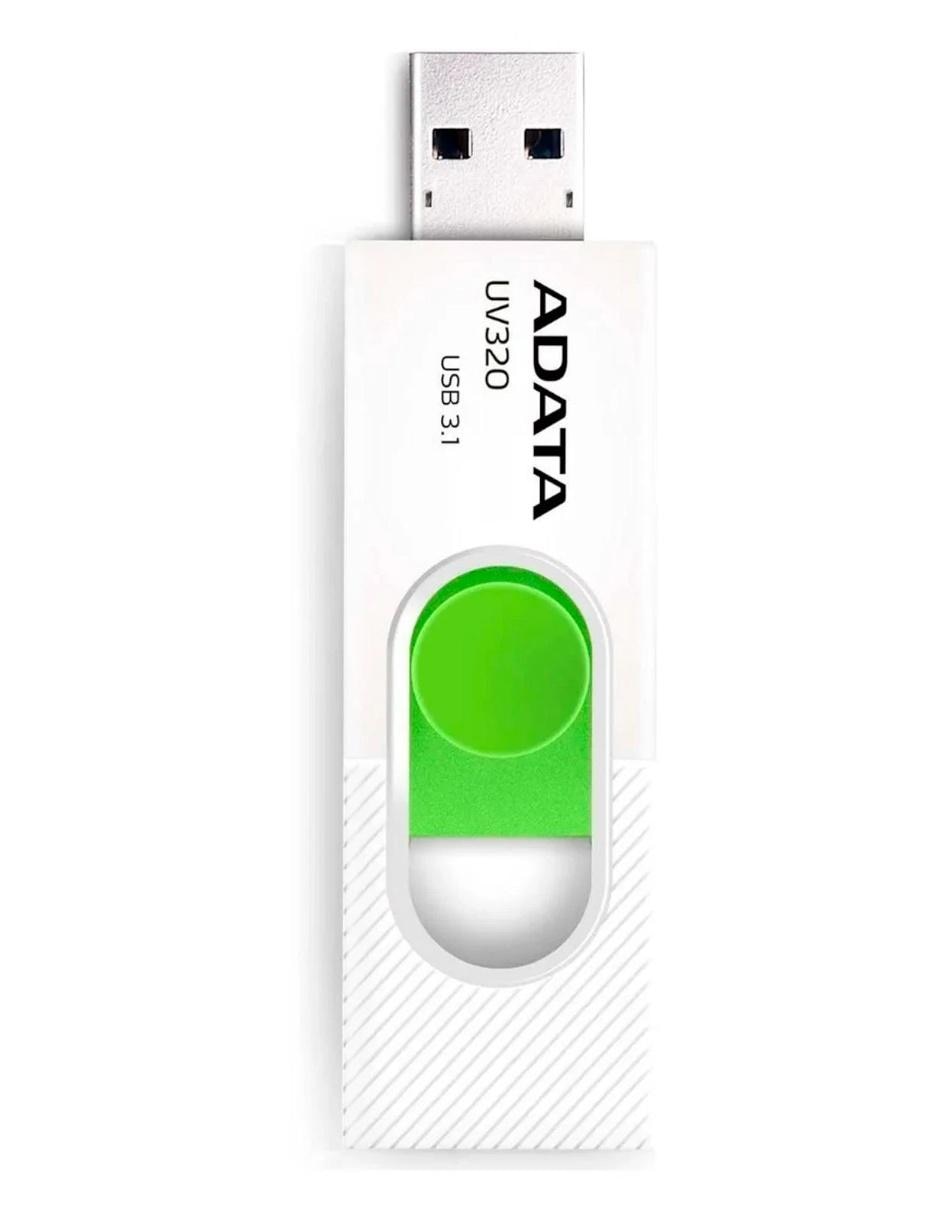 Memoria USB 128 GB 3.1 Adata UV320 Retráctil Flash Drive blanco AUV320-128G-RWHGN