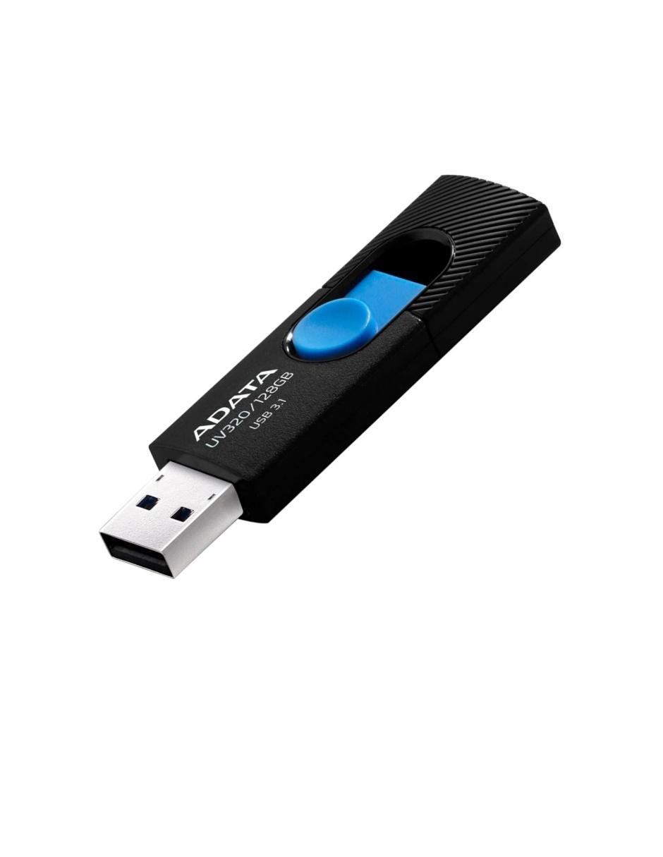 Memoria USB 128 GB 3.1 Adata UV320 Retráctil Flash Drive negro AUV320-128G-RBKBL