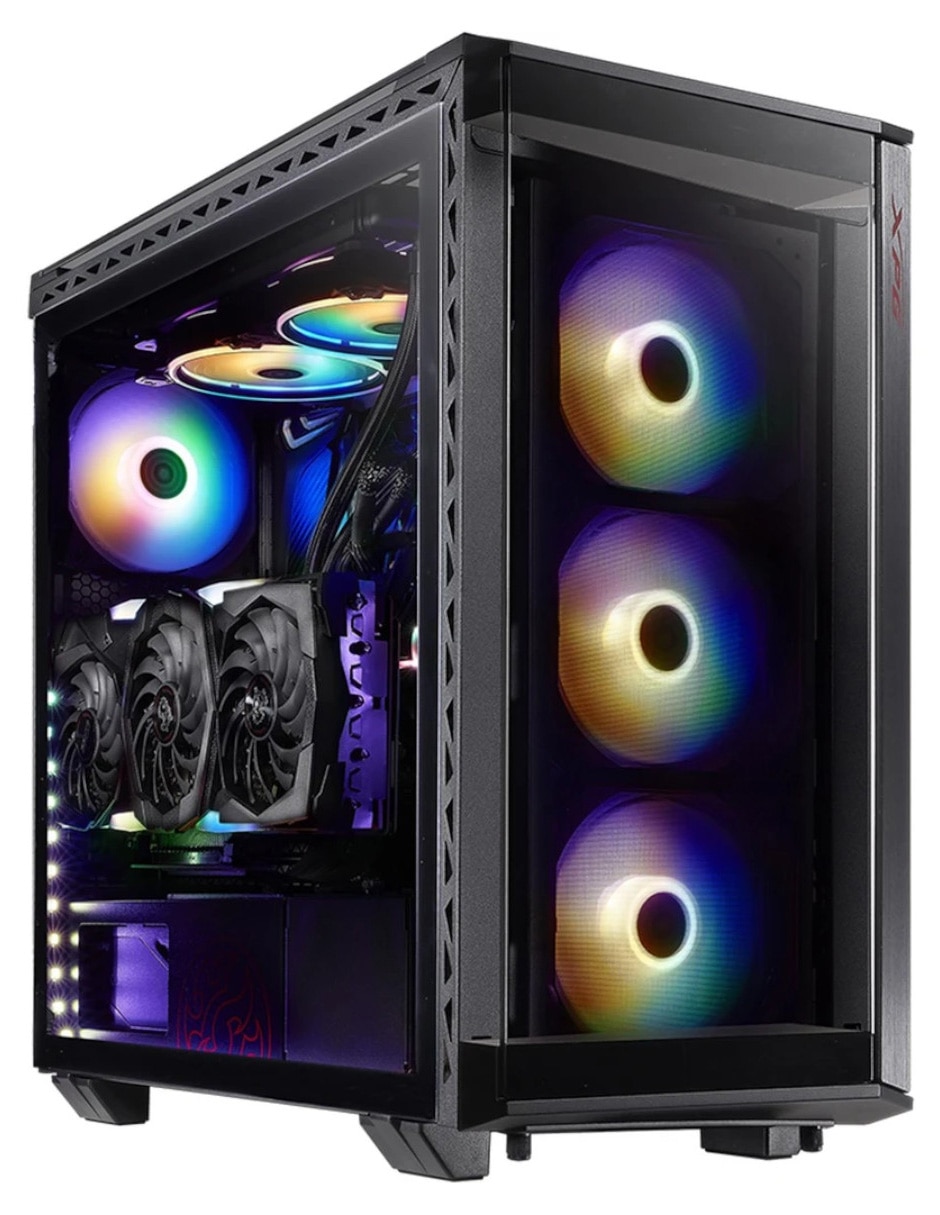 Gabinete Gamer XPG Battlecruiser Cristal Templado ARGB negro BATTLECRUSIER-BKCWW