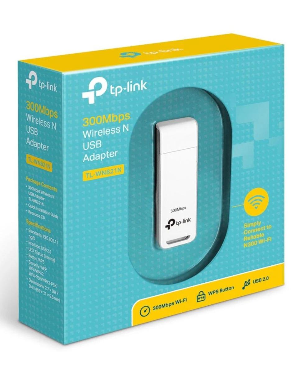Adaptador Inalámbrico USB TP-Link TL-WN821N 2.4GHz 802.11n 300Mbps