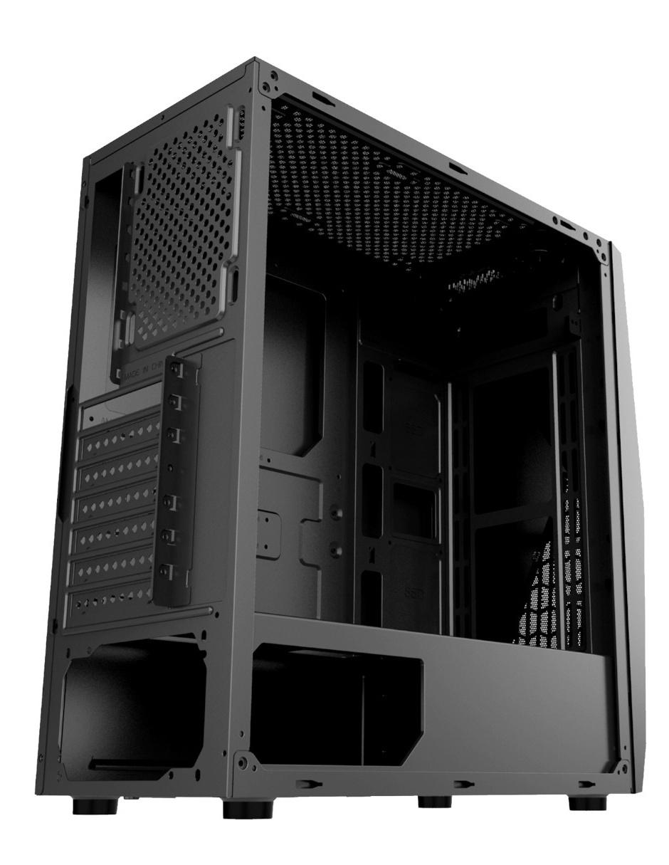 Gabinete Gamer Xzeal Cristal Templado RGB negro XZCGB03B