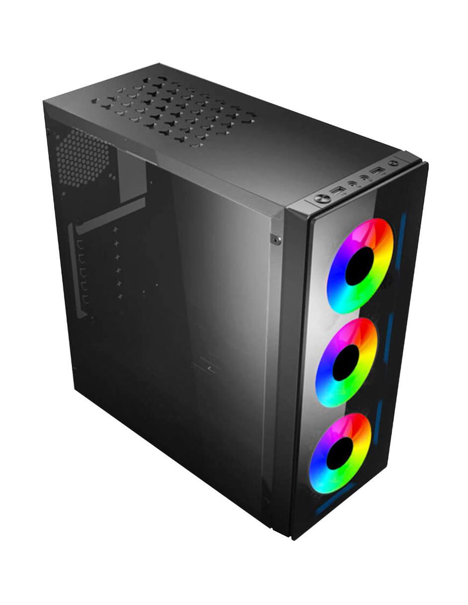 Gabinete Gamer XZ110 RGB Cristal Templado 4 ventiladores XZCGB12B