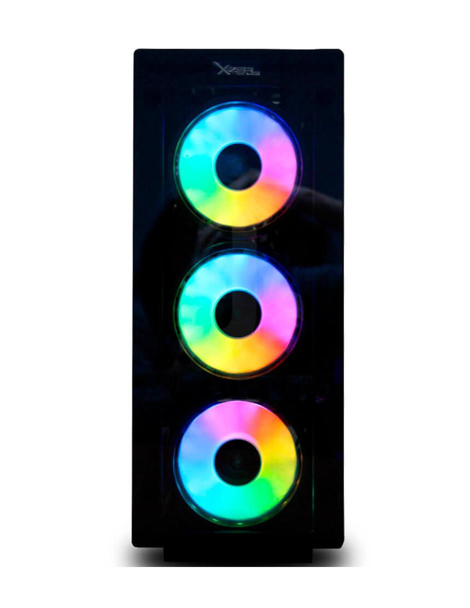 Gabinete Gamer Xzeal XZ110 RGB Cristal Templado 4 ventiladores XZCGB12B