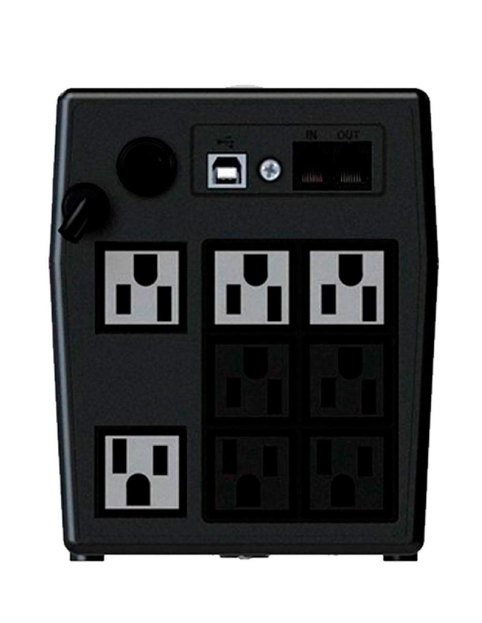 Regulador 10017 USB/R 1000VA 500W 8 Contactos 2