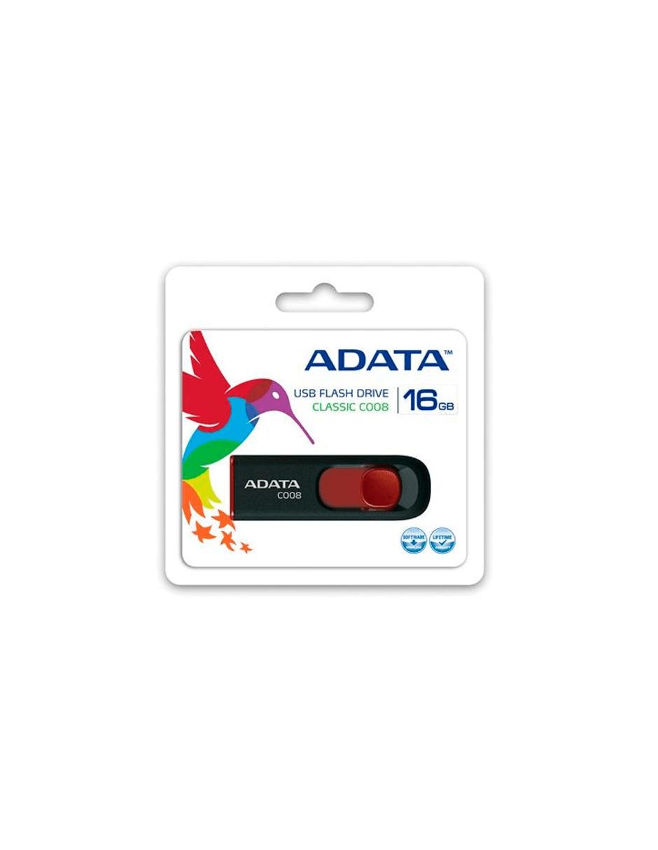 Memoria Flash USB Adata C008 16GB Retráctil AC008-16G-RKD