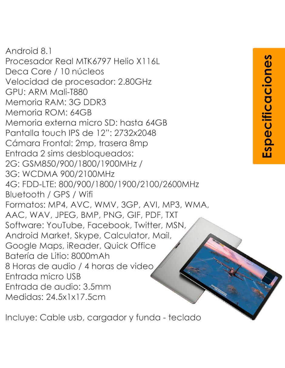 Tablet Vm-102X 12 pulgadas de 3 GB RAM 5