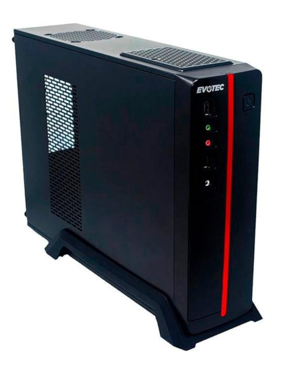 Gabinete Evotec Slim Viena Micro ATX fuente 600W Rojo EV-1011 2