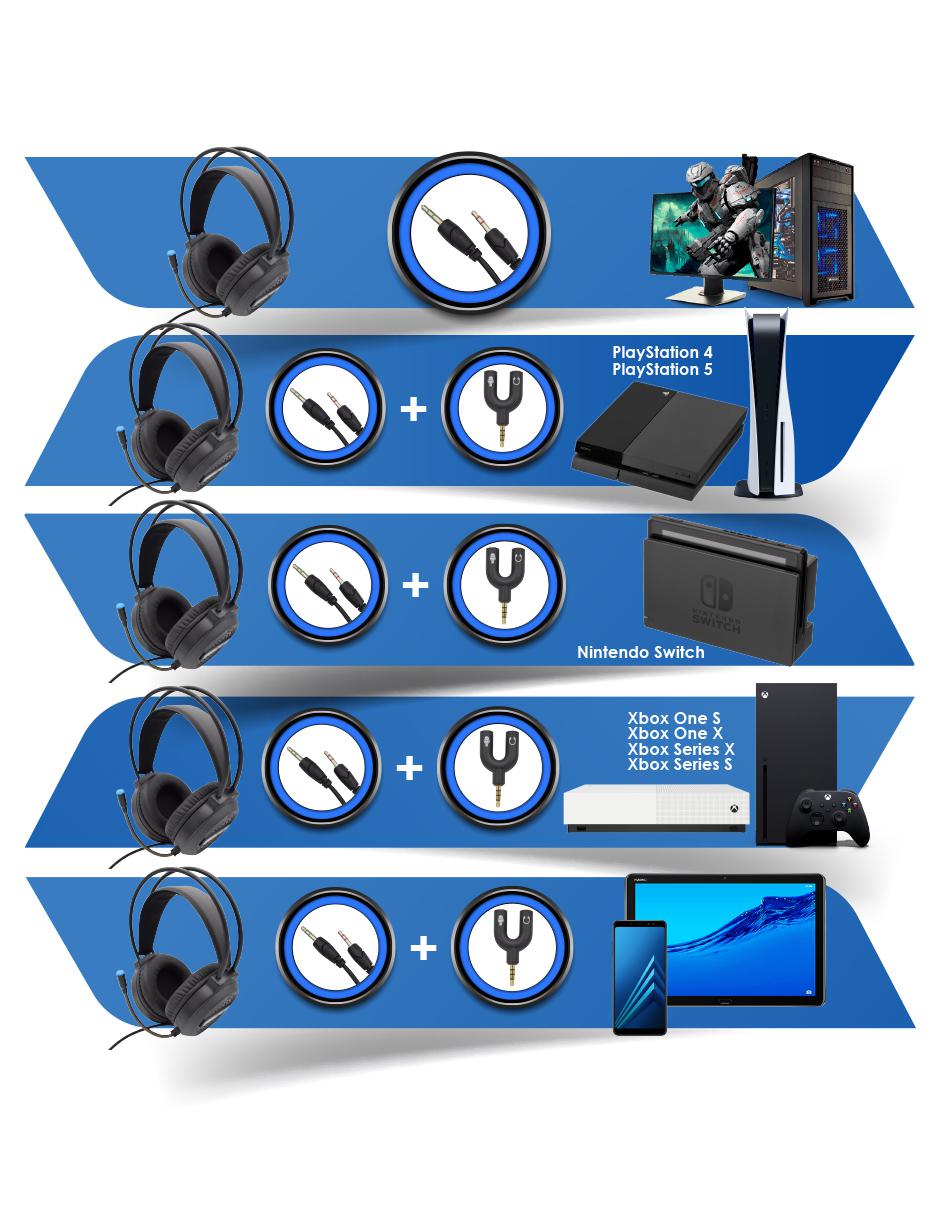 Audífonos gamer over - ear X9S Alámbricos 2