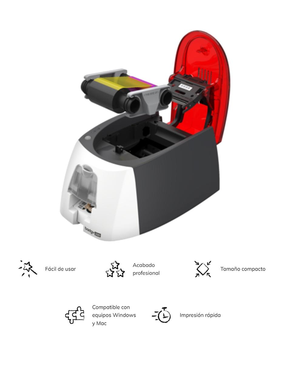 Impresora Supergamer Badgy 100 de transferencia térmica inalámbrica a color