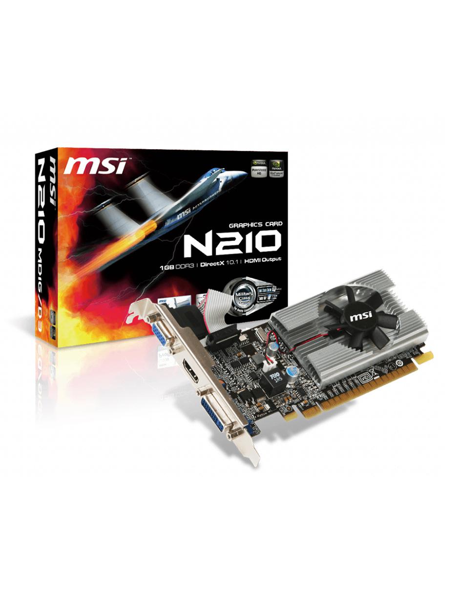 Tarjeta de Video MSI N210-MD1G/D3 1GB GDDR3 VGA DVI HDMI