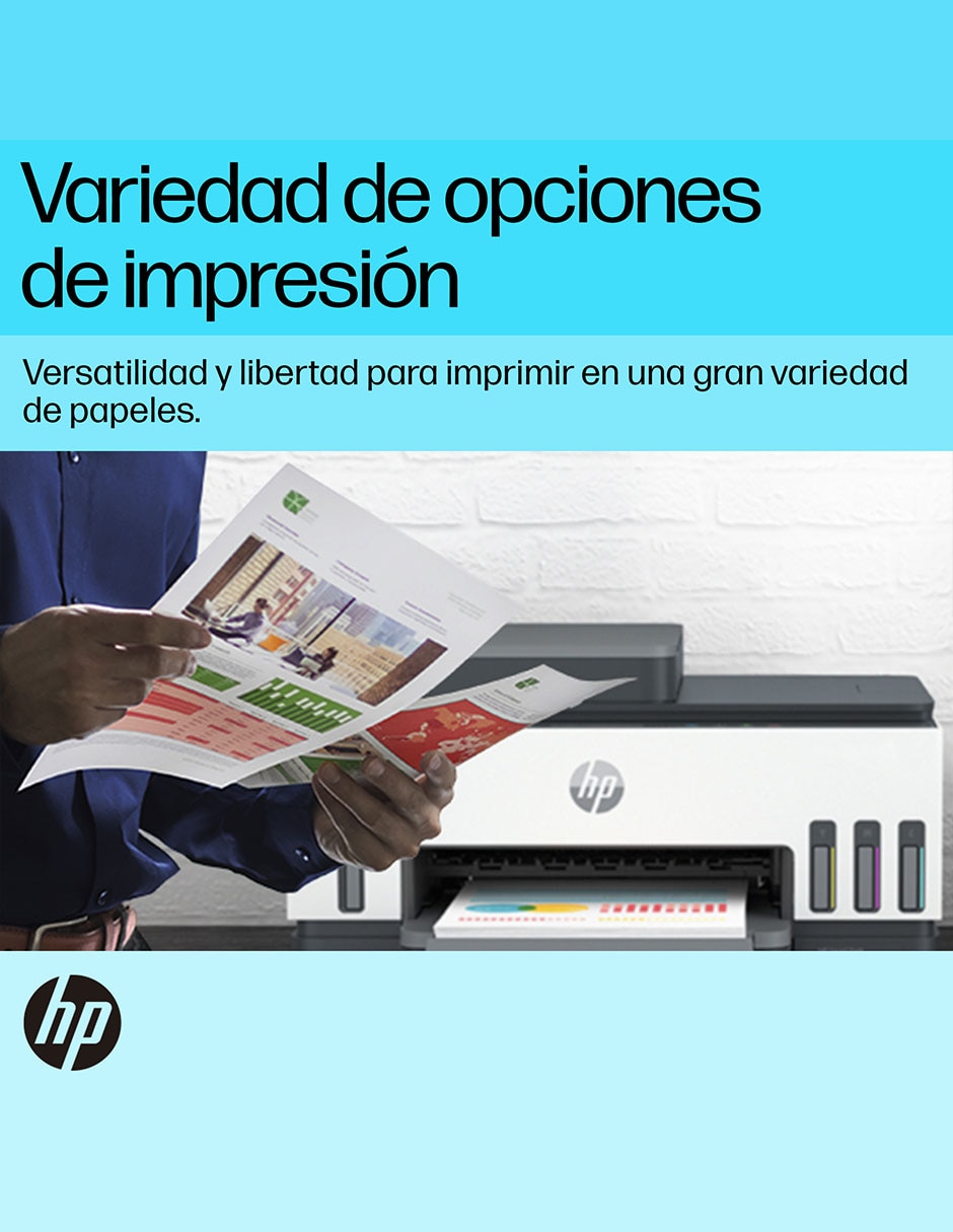 Multifuncional HP Smart Tank 750 de tinta continua alámbrica a color
