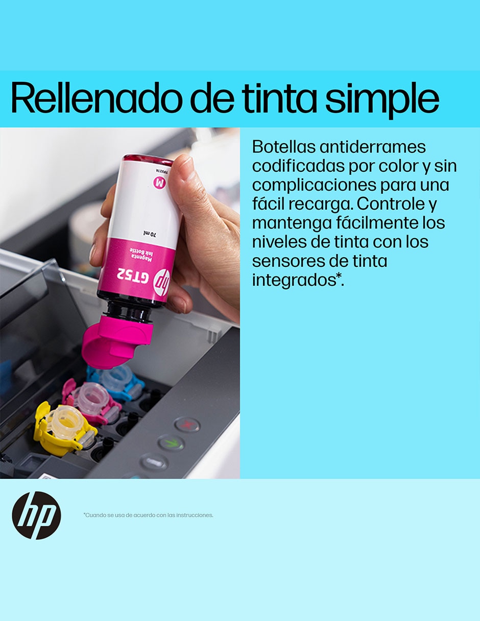 Multifuncional HP Smart Tank 750 de tinta continua alámbrica a color