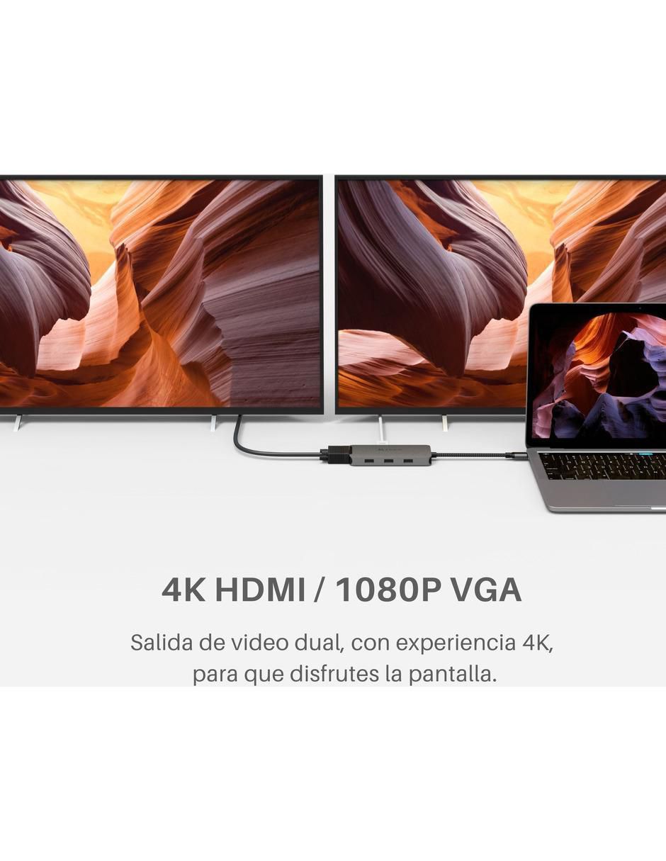 Adaptador 8 en 1 Hub A08 USB-C 4