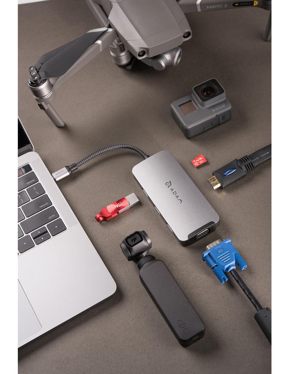 Adaptador 8 en 1 Hub A08 USB-C 6