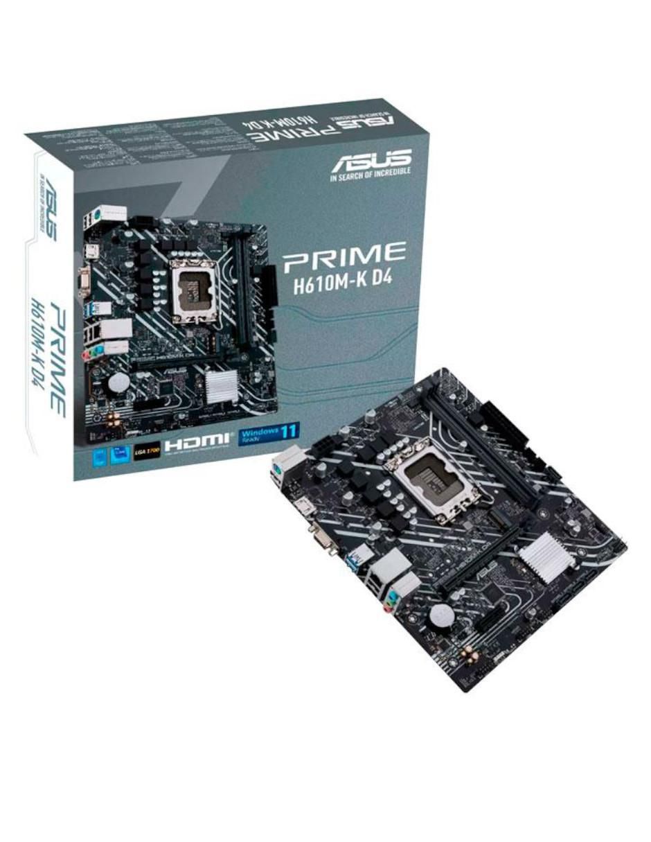Tarjeta madre PRIME H610M-K D4 compatible con procesador Intel Tarjeta madre PRIME H610M-K D4 compatible con procesador Intel