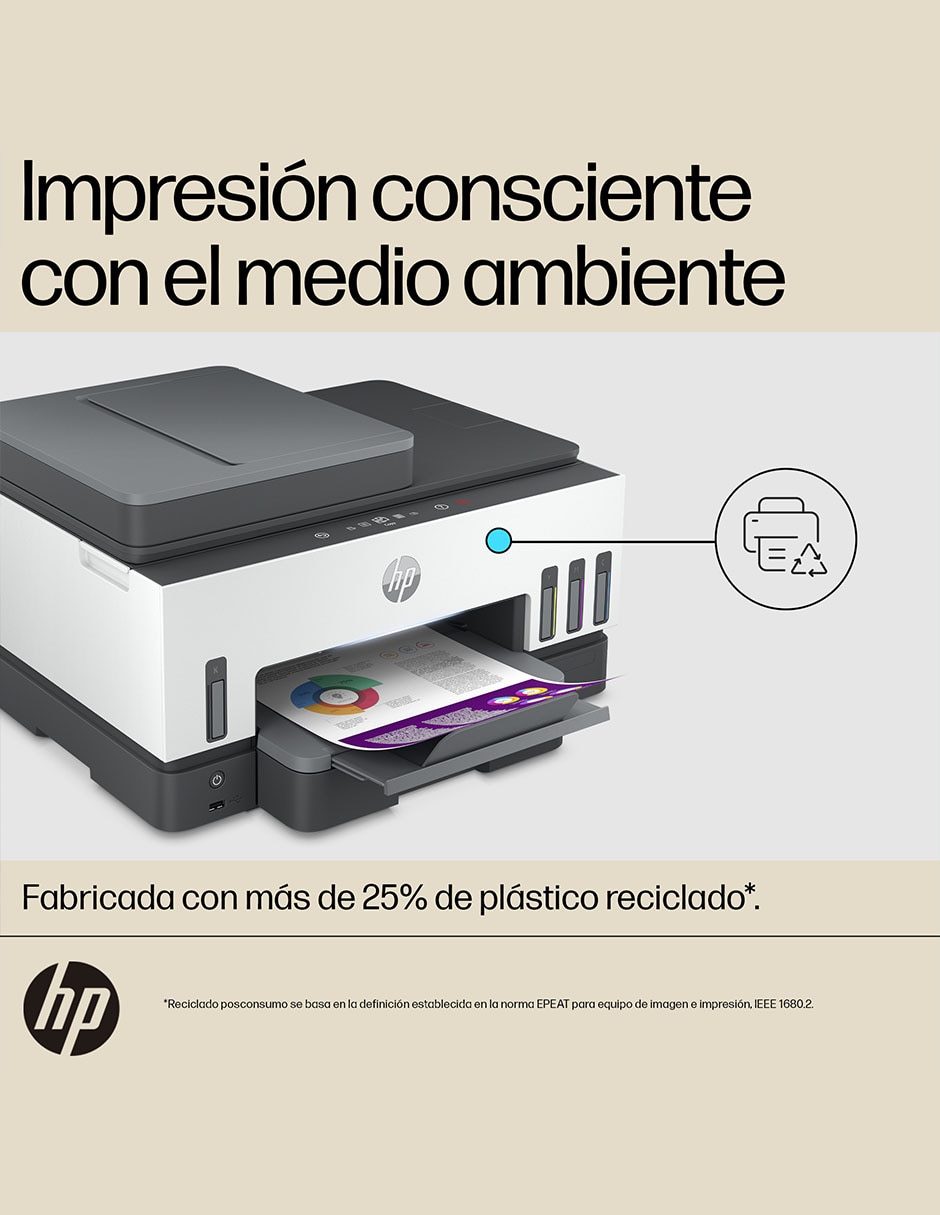 Multifuncional Hp Smart tank 790 de tinta continua alámbrica a color