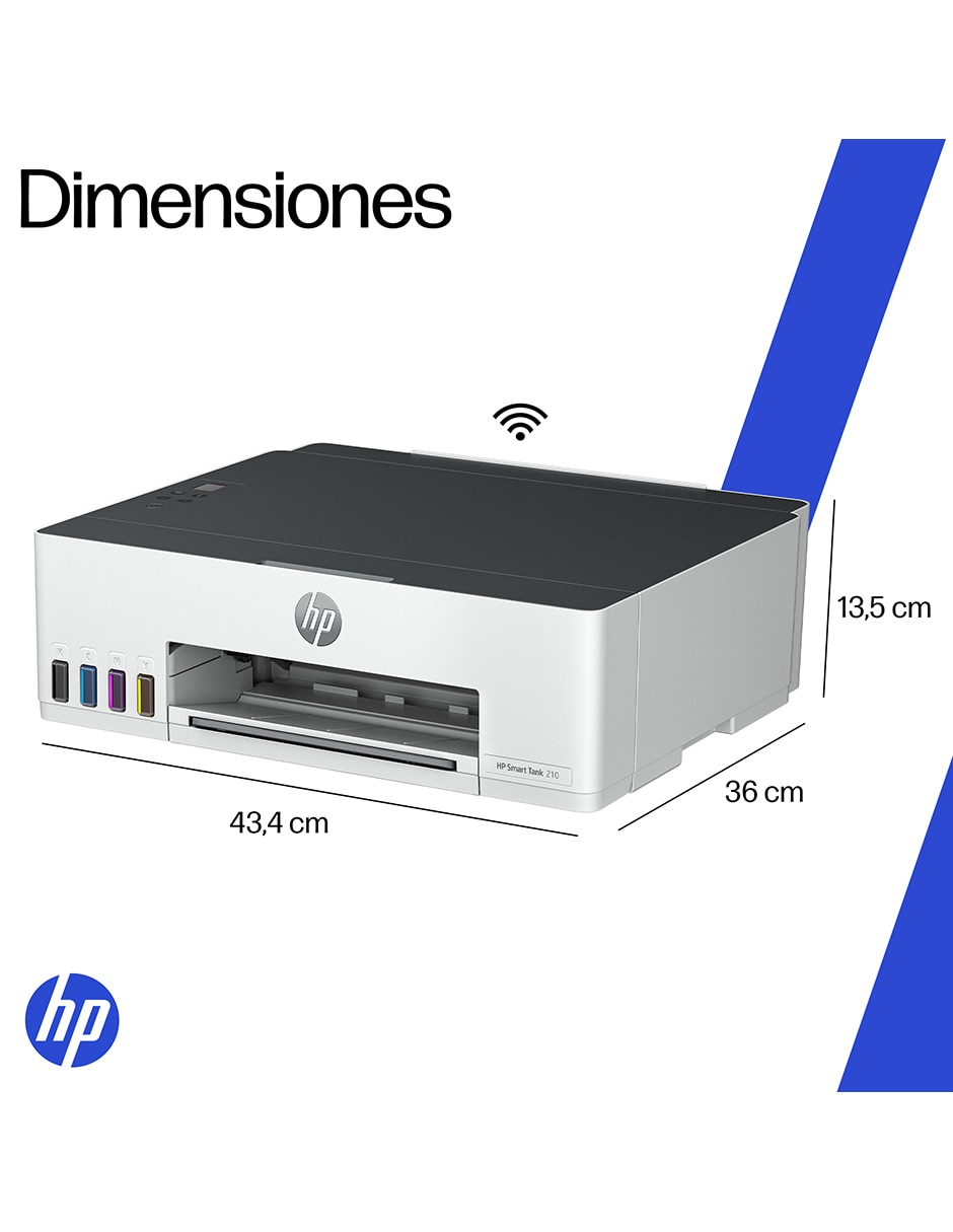 Impresora térmica HP modelo Smart Tank 210 de tanques inalámbrica a color