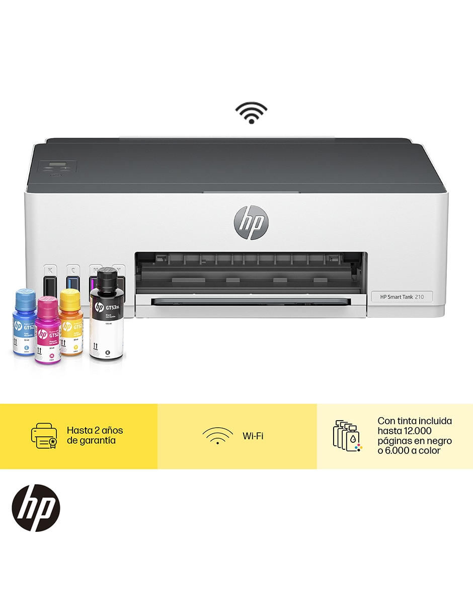 Impresora térmica HP modelo Smart Tank 210 de tanques inalámbrica a color
