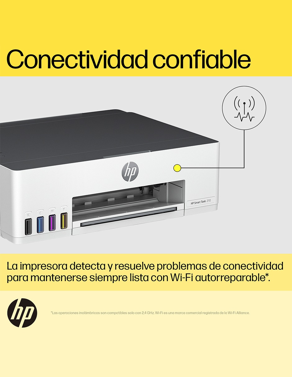 Impresora térmica HP modelo Smart Tank 210 de tanques inalámbrica a color