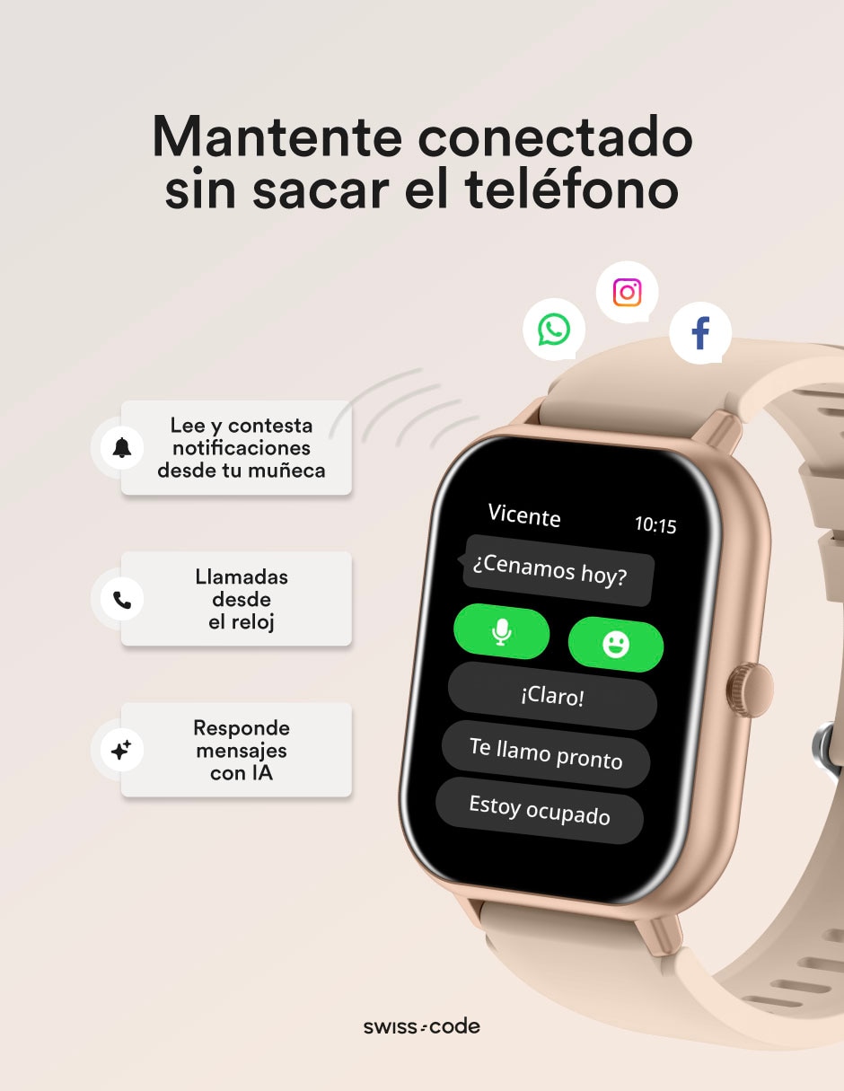 Smartwatch Swiss Code Square II unisex