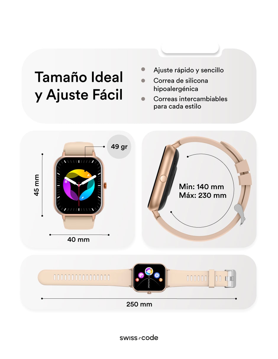 Smartwatch Swiss Code Square II unisex