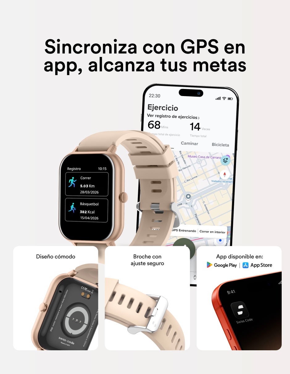 Smartwatch Swiss Code Square II unisex